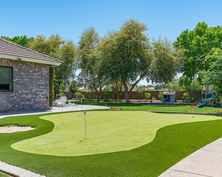 putting greens with three holes